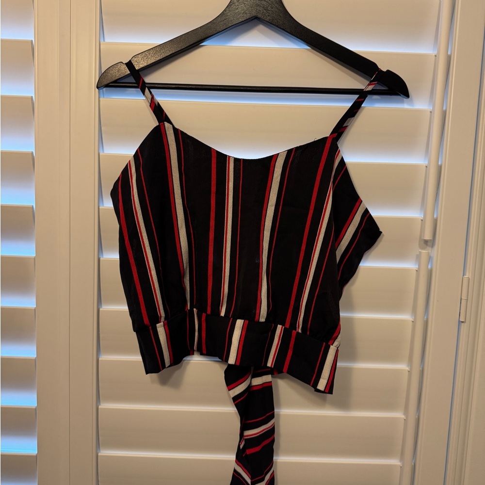 Striped Black and Red Women's Top